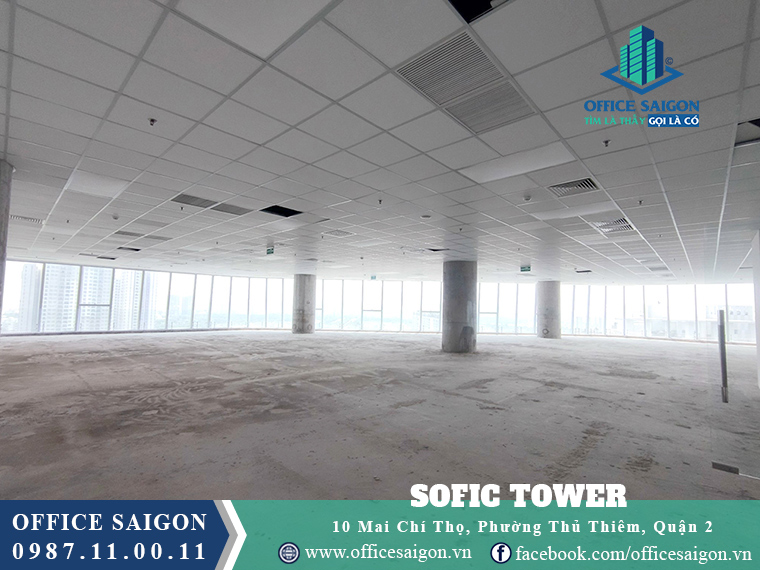 Góc view sàn cho thuê toà nhà Sofic Tower Quận 2