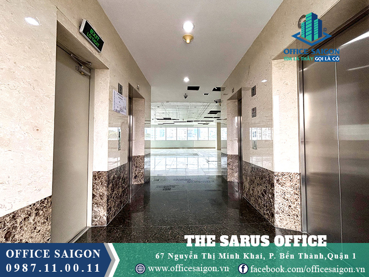Thang máy sang trọng toà nhà văn phòng cho thuê The Sarus Office Building Quận 1