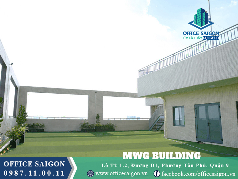 Sân thượng toà nhà MWG Building văn phòng cho thuê quận 9