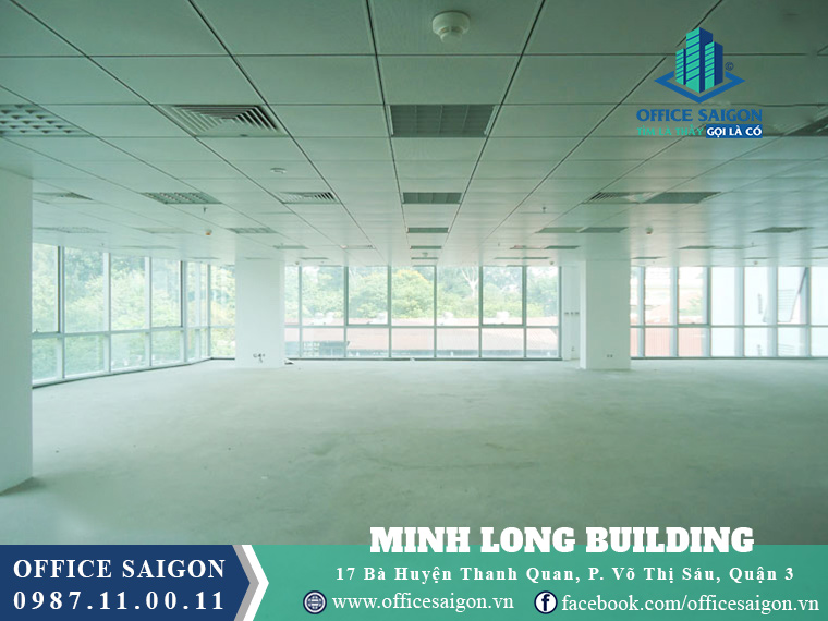 View diện tích 350m2 đang cho thuê tại Minh Long building