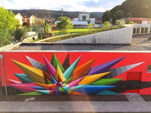 Nghệ thuật đường phố sống động trong thiết kế trường mẫu giáo ở Ý