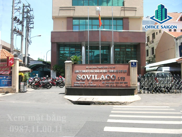 Mặt tiền phía trước tòa nhà Sovilaco building phường 2 Tân Bình
