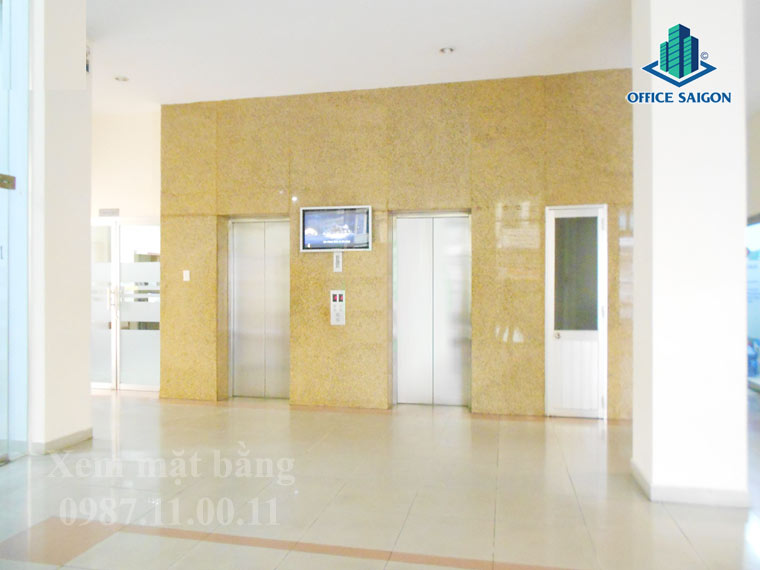View hệ thống thang máy tại tòa nhà văn phòng Saigon 3 building