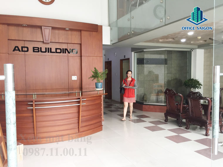 View lễ tân tầng trệt tại cao ốc AD building quận 1