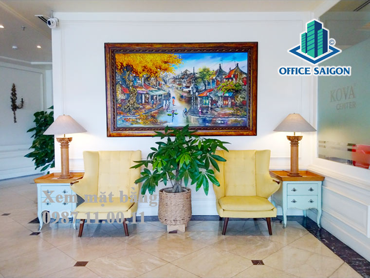 Khu lễ tân sang trọng tại Kova Office Center quận Bình Thạnh
