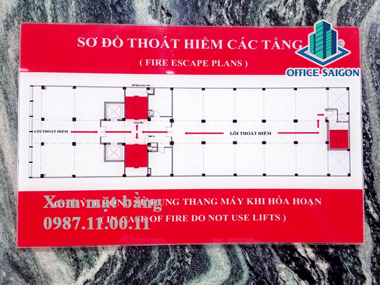 Sơ đồ thoát hiểm của toà nhà Vietcomreal Building quận 1