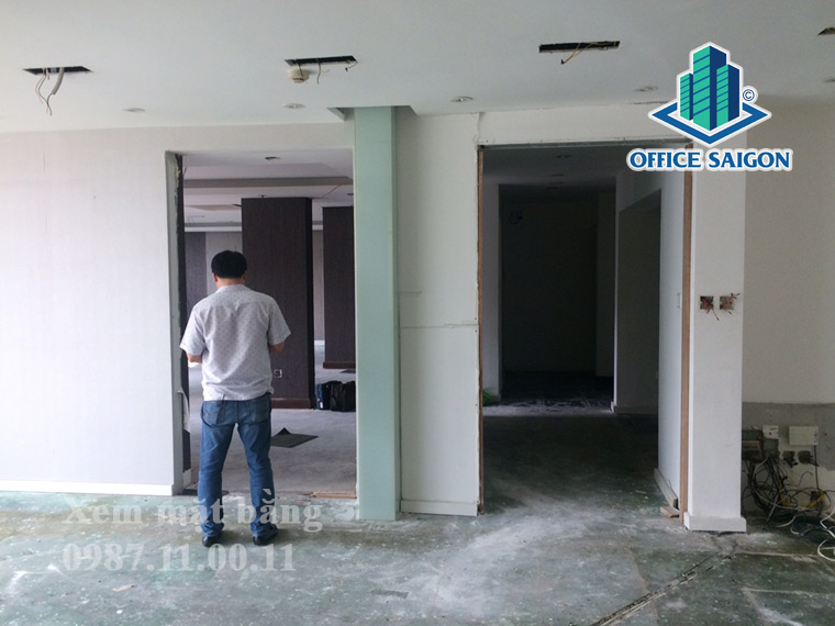 Mặt bằng đang hoàng thiện bàn giao cho khách tại Harvest Center Building quận 1