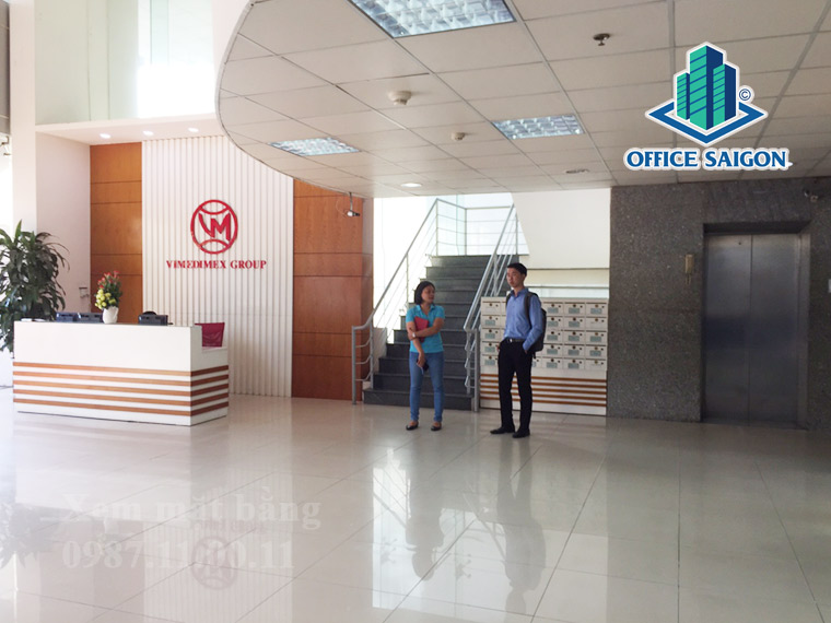 Khu vực lễ tân văn phòng cho thuê Vimedimex Building quận 1