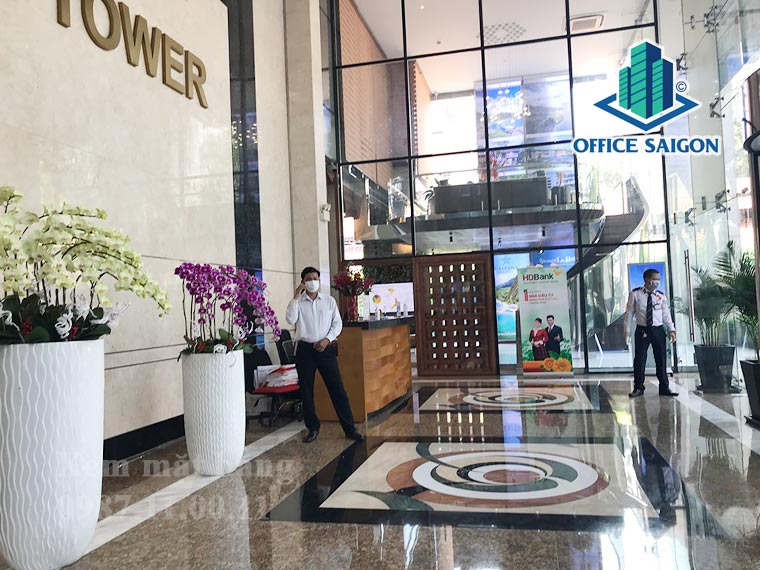 Sảnh lễ tân văn phòng cho thuê HD Bank Tower quận 1