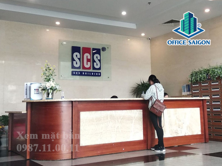 Lễ tân tại tòa nhà cho thuê văn phòng Sacom Building quận 9