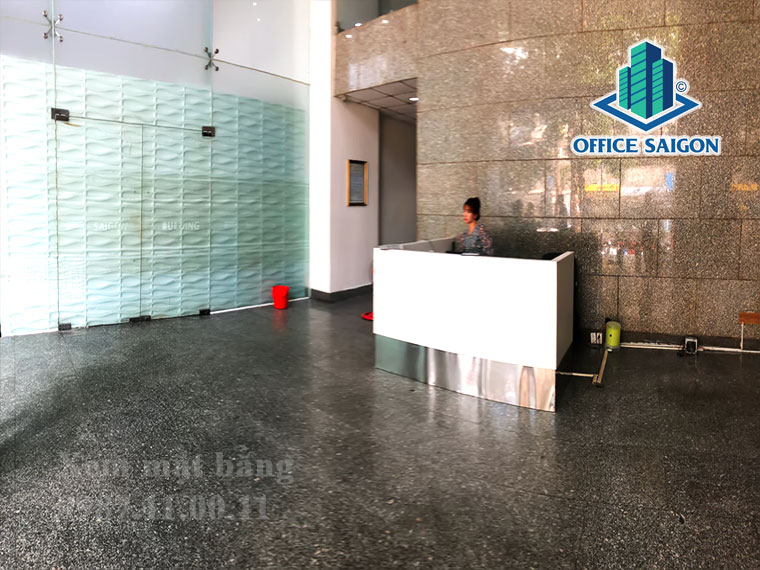 Sảnh lễ tân tại tòa nhà cho thuê văn phòng Medianet Building Quận 3