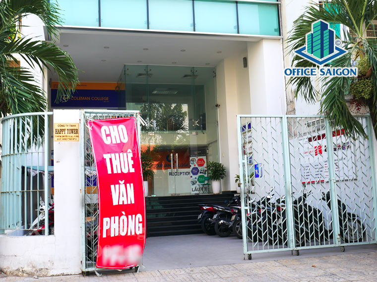 Lối vào tòa nhà cho thuê văn phòng Happy Tower Quận 3