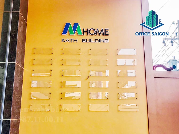 Bảng thông tin công ty tại văn phòng cho thuê Mhome Kath building quận Phú Nhuận