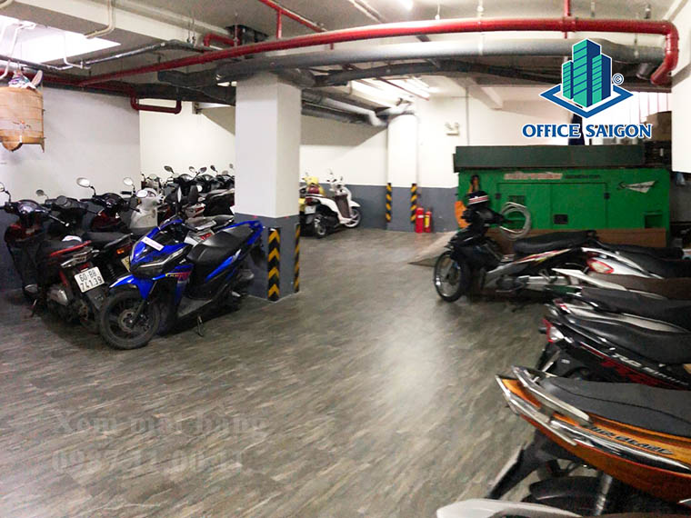 Hầm giữ xe tại văn phòng cho thuê Kappel Land 2 building quận Tân Bình