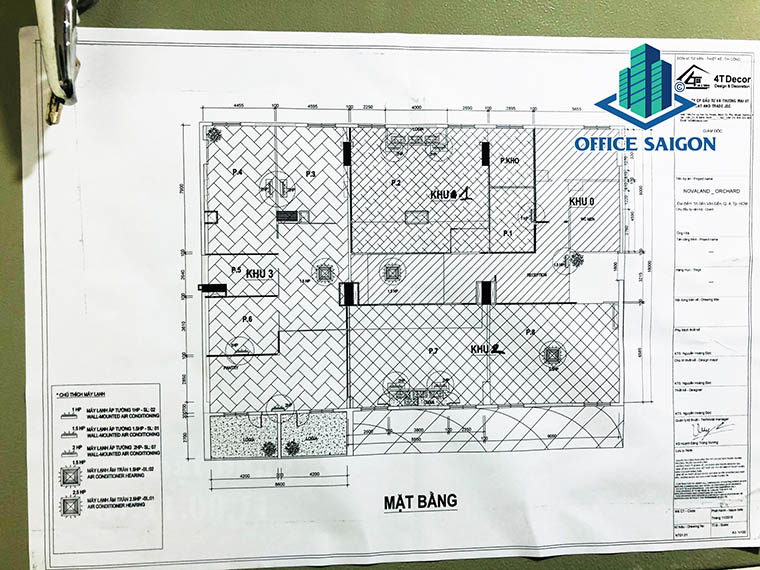 Bản vẽ layout tại văn phòng cho thuê Orchard Garden quận Phú Nhuận