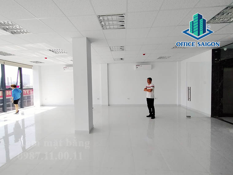 Mặt bằng trống 90m2 tại tầng 2 văn phòng cho thuê Việt Data building quận Bình Thạnh