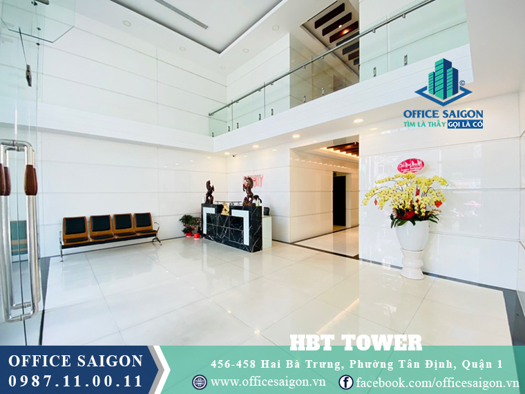 Sảnh lễ tân toà nha HBT Tower quận 1	