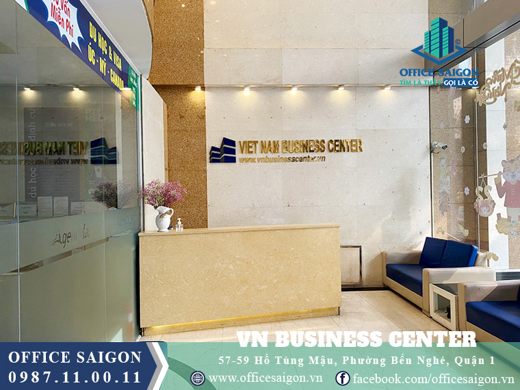 Lễ tân sang trọng tại toà nhà văn phòng cho thuê Việt Nam Business Center quận 1