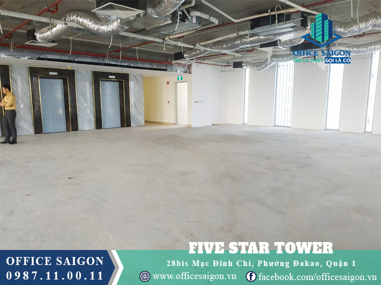 View sàn cho thuê văn phòng tại toà nhà Five Star Tower Quận 1
