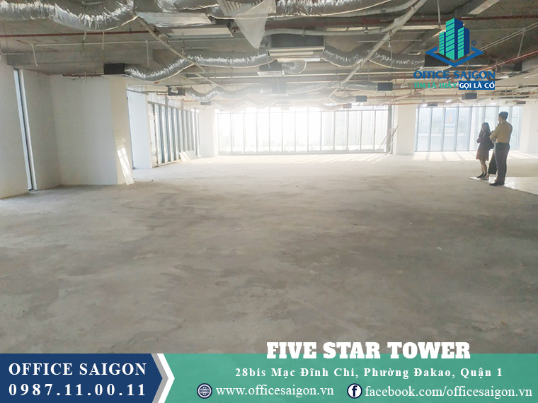 View sàn bên trong toà nhà Five Star Tower cho thuê văn phòng Quận 1