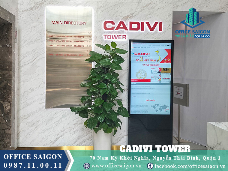 Văn phòng cho thuê tại toà nhà Cadivi Tower Quận 1