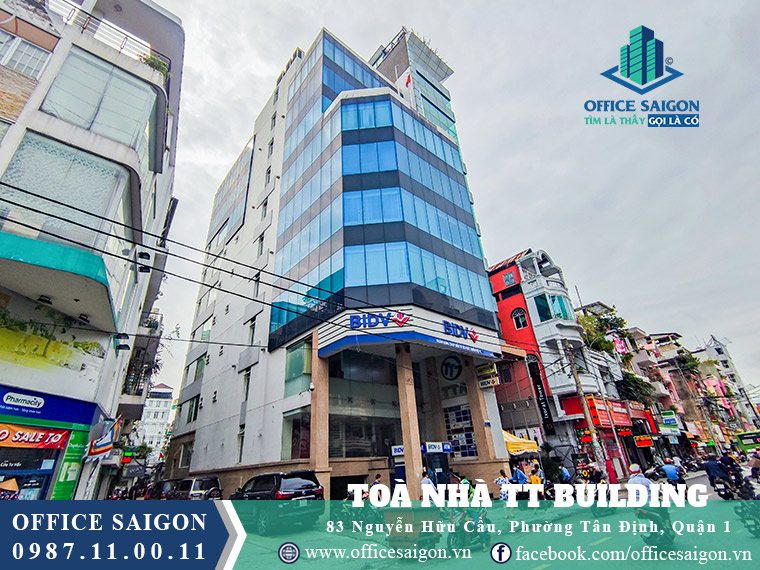 Tổng quan từ phía ngoài tòa nhà TTA building phường Tân Định quận 1