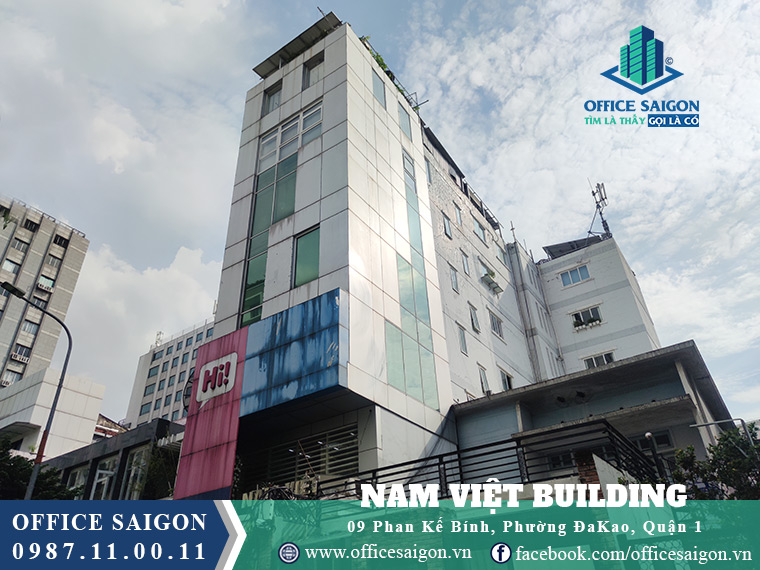 View mặt tiền phía trước tòa nhà Nam Việt building quận 1