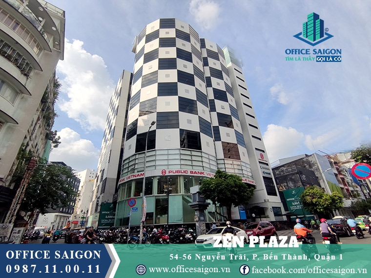 Mặt tiền tòa nhà văn phòng Zen Plaza Nguyễn Trãi