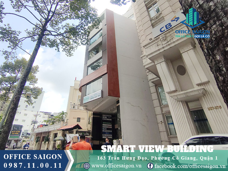 View tổng quan phía ngoài tòa nhà Smart view building quận 1