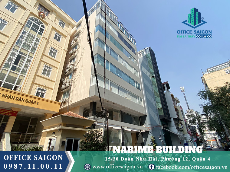 View tổng quan phía ngoài cao ốc Narime building quận 4