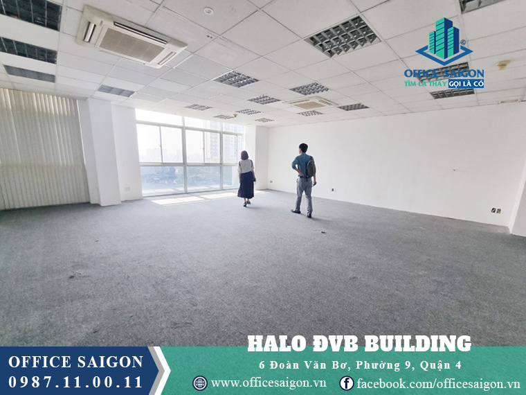 View sàn cho thuê văn phòng tại toà nhà Halo DVB Quận 4