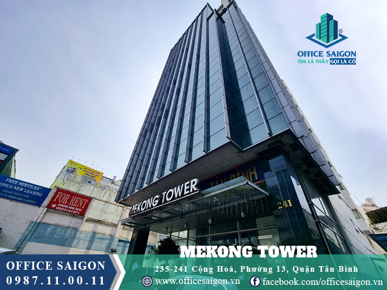 View mặt tiền phía trước tòa nhà Mekong Tower đường Cộng Hòa