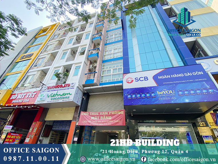 Tổng quan văn phòng cho thuê tại toà nhà 21HD Quận 4