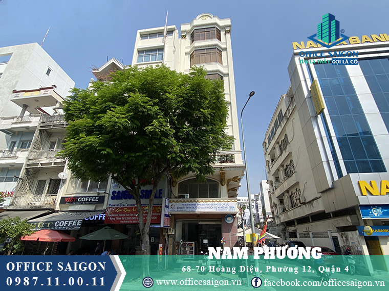 View tổng quan phía ngoài tòa nhà Nam Phương building đường Hoàng Diệu