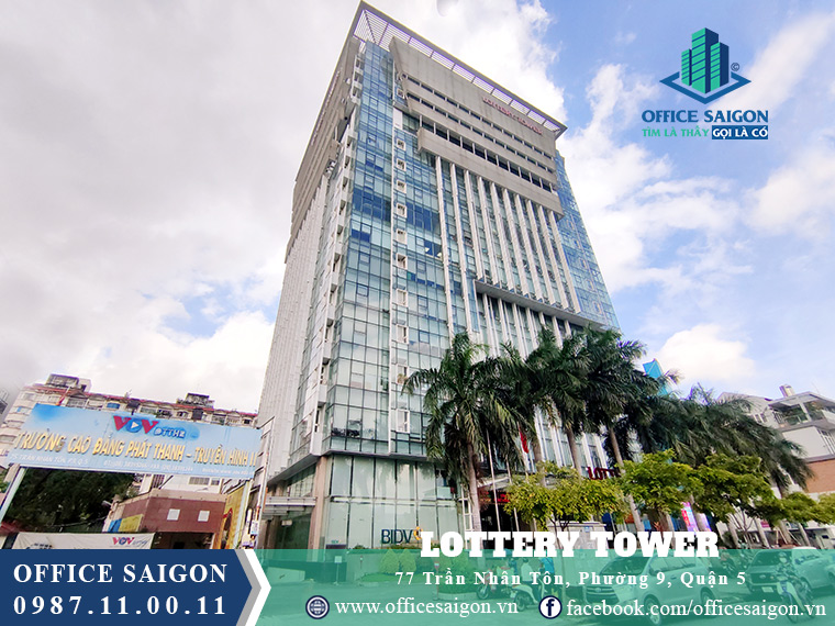 View tổng quan cao ốc Lottery Tower đường Trần Nhân Tôn