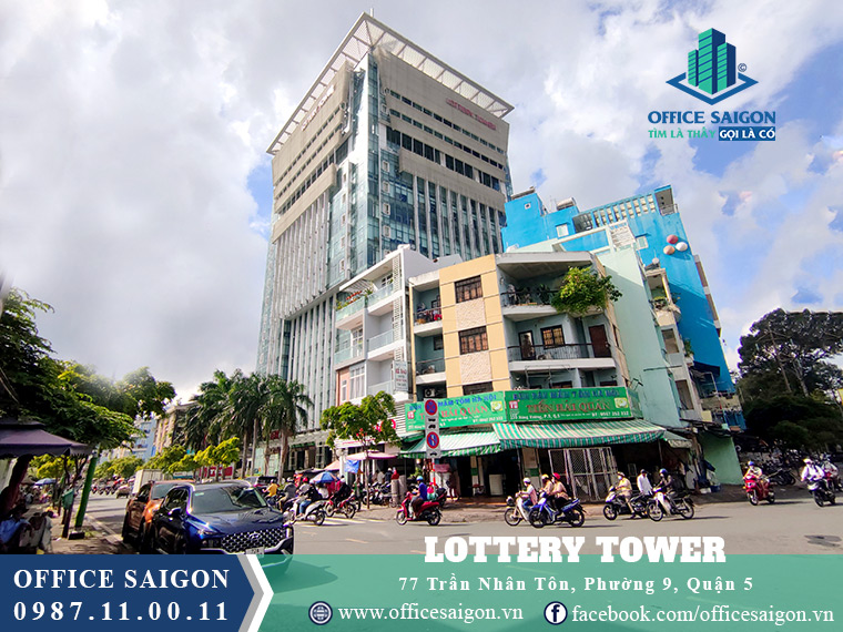 View mặt tiền phía trước tòa nhà Lottery 