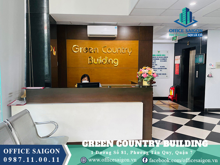 Sảnh lễ tân toà nha Green Country quận 7	