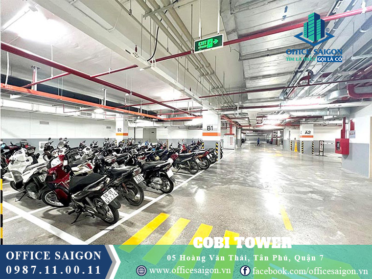 Hầm giữ xe cho thuê văn phòng toà nhà Cobi 1 Quận 7