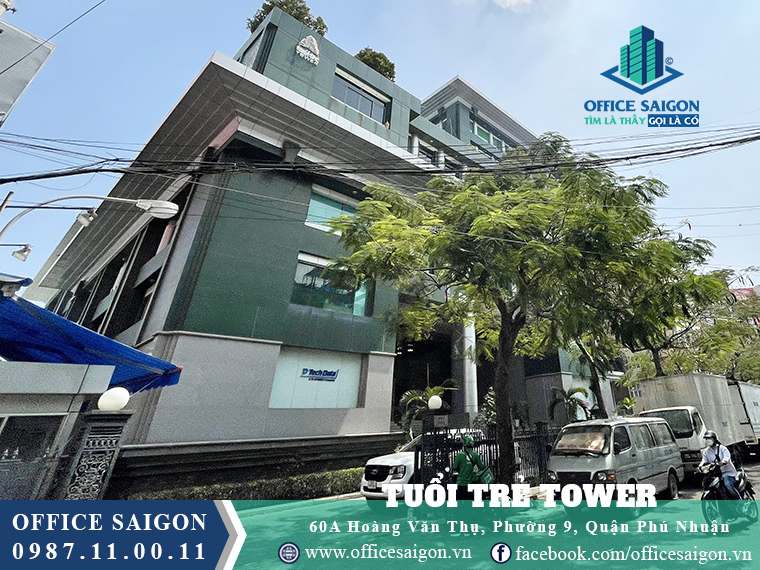 View phía trước mặt tiền tòa nhà Tuổi Trẻ Tower