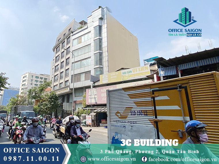 View tổng quan tòa nhà 3C building đường Phổ Quang