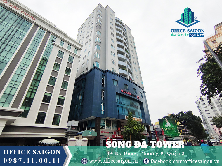 Phía trước tòa nhà cho thuê văn phòng Sông Đà Tower Quận 3