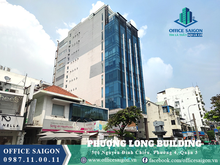 View cạnh bên của tòa nhà cho thuê văn phòng Phượng Long Building quận 3