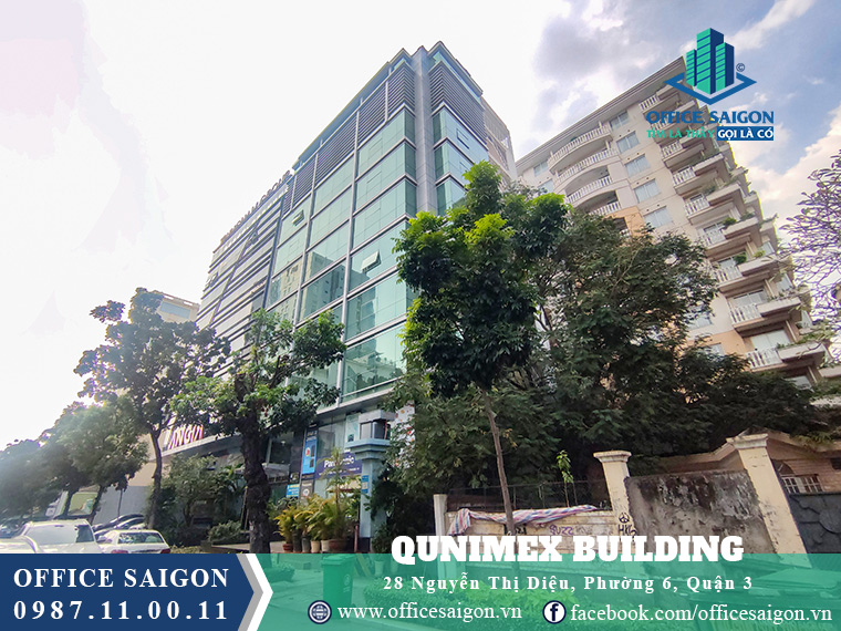 Mặt tiền tòa nhà văn phòng cho thuê Qunimex Building quận 3