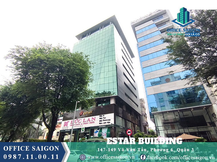 View cạnh của tòa nhà cho thuê văn phòng Estar Building quận 3