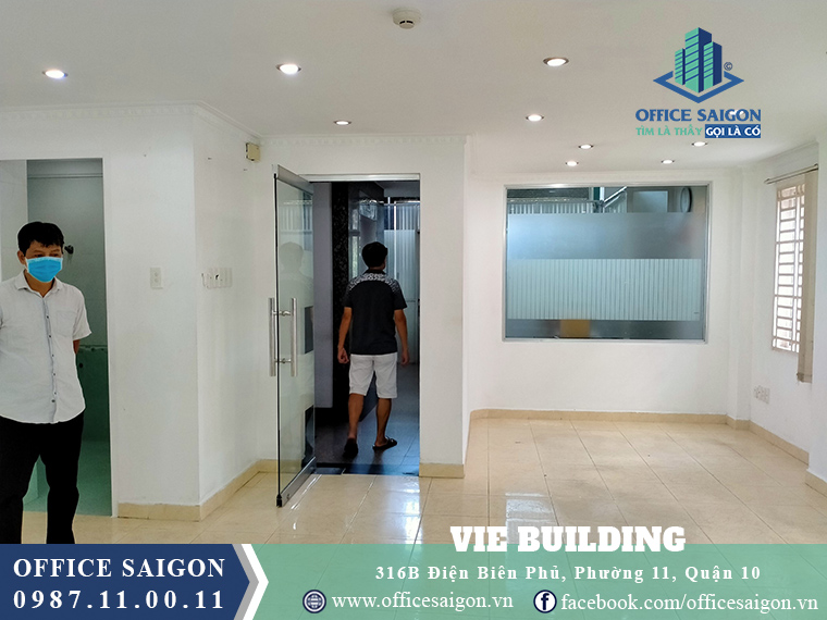 Diện tích 50m2 tại tầng 2 tòa nhà cho thuê văn phòng VIE Building Quận 10