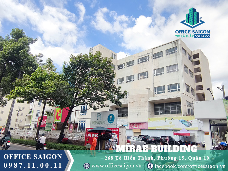 Mặt tiền tòa nhà cho thuê văn phòng Mirae Building quận 10