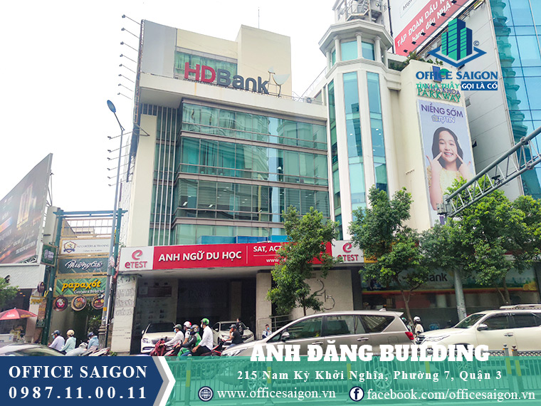 Cho thuê văn phòng tại tòa nhà Anh Đăng Building quận 3