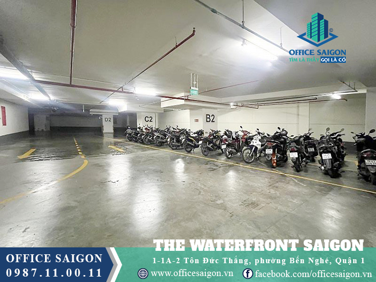 Hầm xe tại toà nhà văn phòng cho thuê The Waterfront Saigon Quận 1
