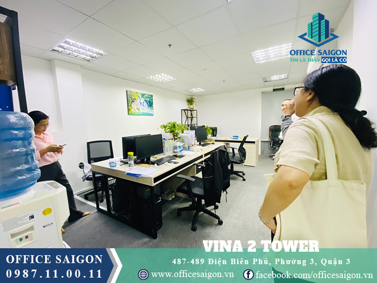 Mặt bằng tầng 4 giá tốt tại văn phòng cho thuê toà nhà Vina2 Tower Quận 3