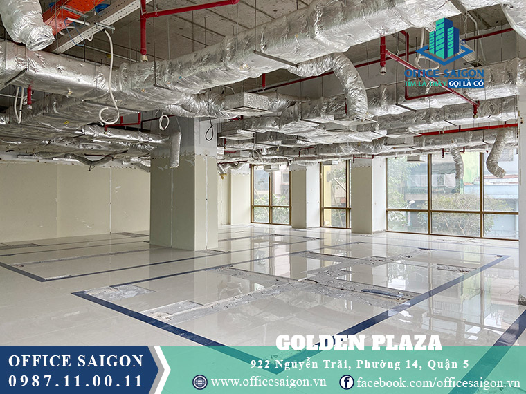 Mặt bằng 280m2 tại tầng 1 toà nhà cho thuê Golden Plaza Quận 5